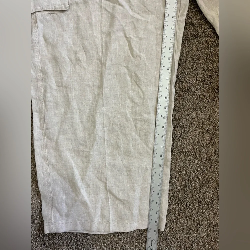 Tommy Bahama Relax 100%‎ Linen Pants Black Drawstring Button Waist Men's 4XL